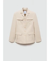 Mango Women's Pocketed Cotton Jacket