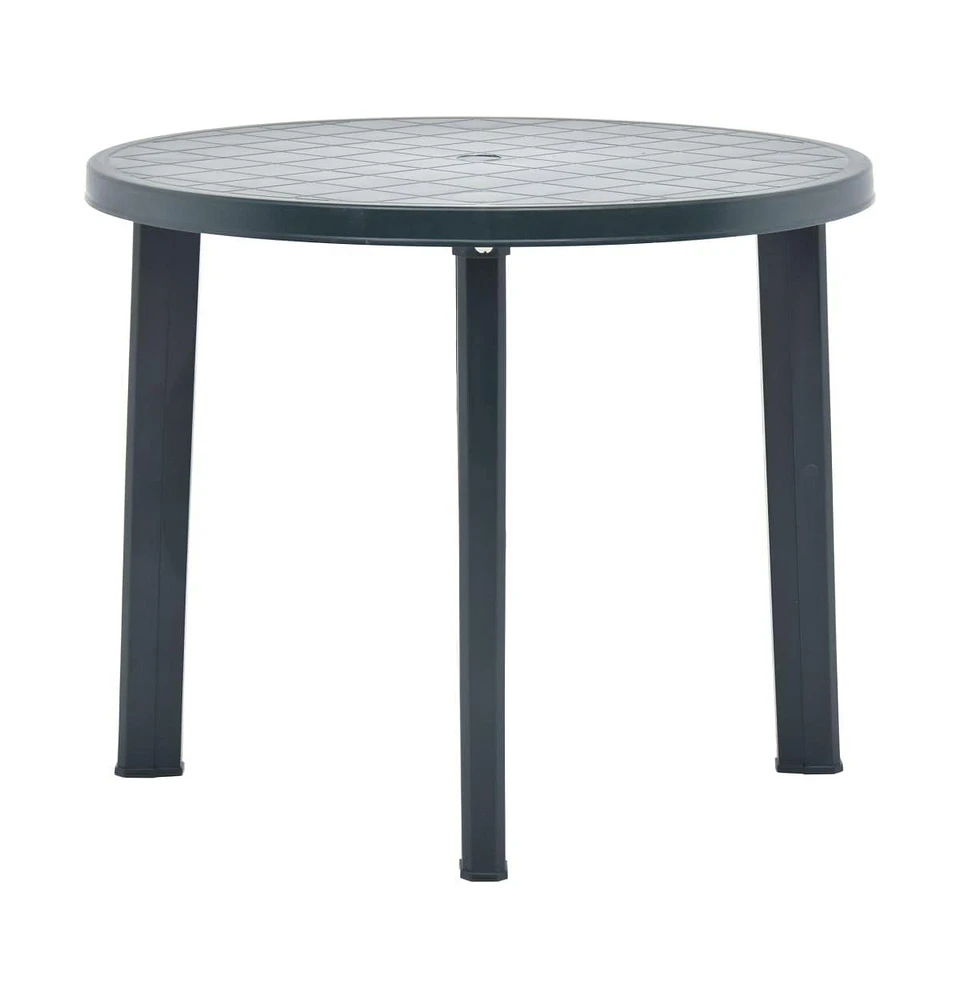 vidaXL Patio Table Green 35" Plastic