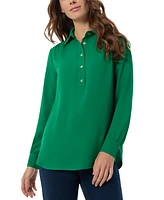 Jones New York Women's Side-Button Shirttail Top