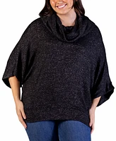 24seven Comfort Apparel Plus Cowl Neck Dolman Sleeve Top