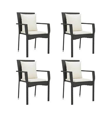 vidaXL Patio Chairs with Cushions pcs Poly Rattan