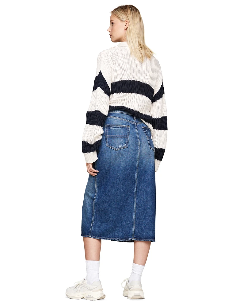 Tommy Jeans Women's Claire High-Waist Denim Midi Skirt