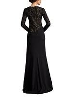 Tadashi Shoji Women's Shika Embroidered Crepe Gown