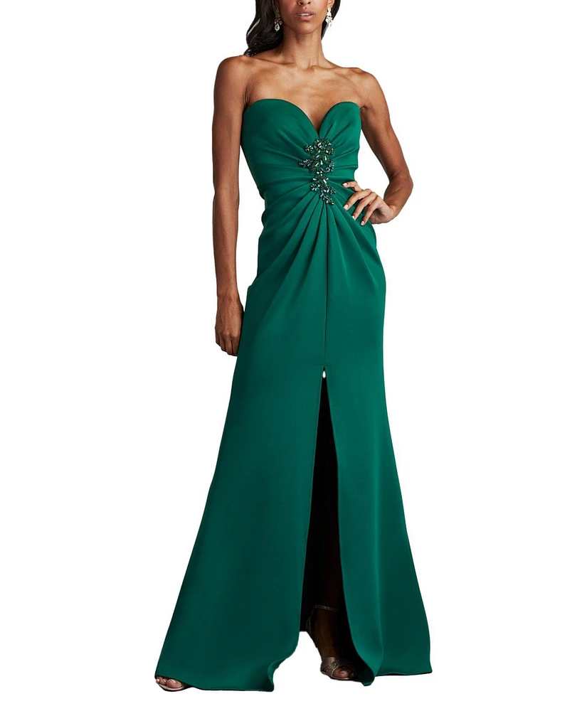 Tadashi Shoji Women's Tia Draped Strapless Gown