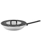 BergHOFF Gem 3Pc Downdraft 18/10 Stainless Steel Fry Pan Set, Black Handles