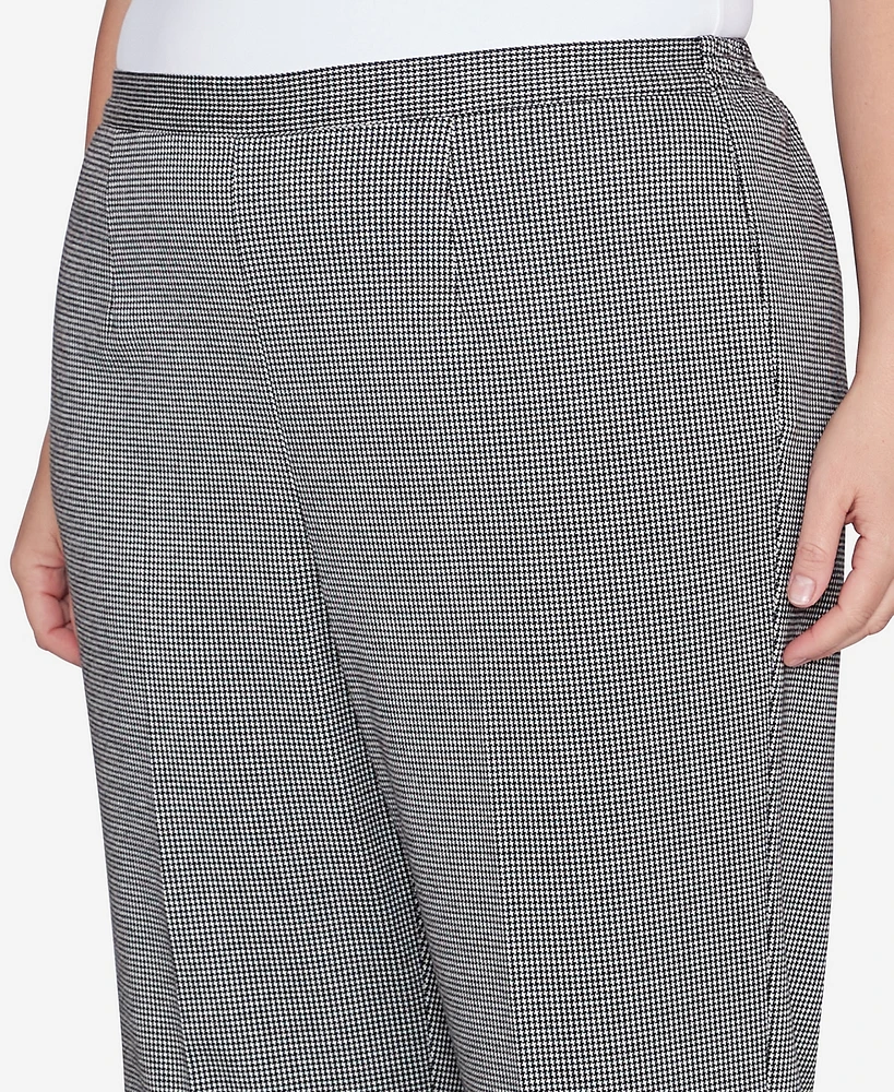 Alfred Dunner Plus Runway Ready Chic Pull On Houndstooth Average Length Pants