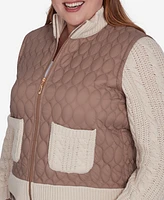 Alfred Dunner Plus Telluride Sweater Trim Quilted Jacket