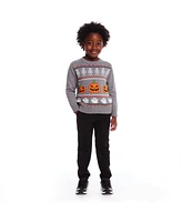 Andy & Evan Toddler Boys Toddler/Child Grey Intarsia Halloween Sweater