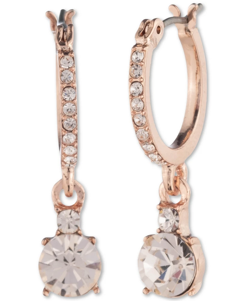 Givenchy Crystal Charm Pave Huggie Hoop Earrings