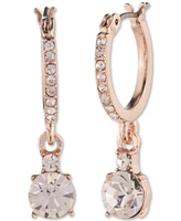 Givenchy Crystal Charm Pave Huggie Hoop Earrings