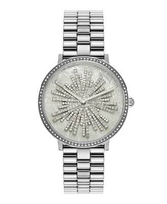 Olivia Burton Women's Ice Burst Silver-Tone Stainless Steel Bracelet Watch 35mm