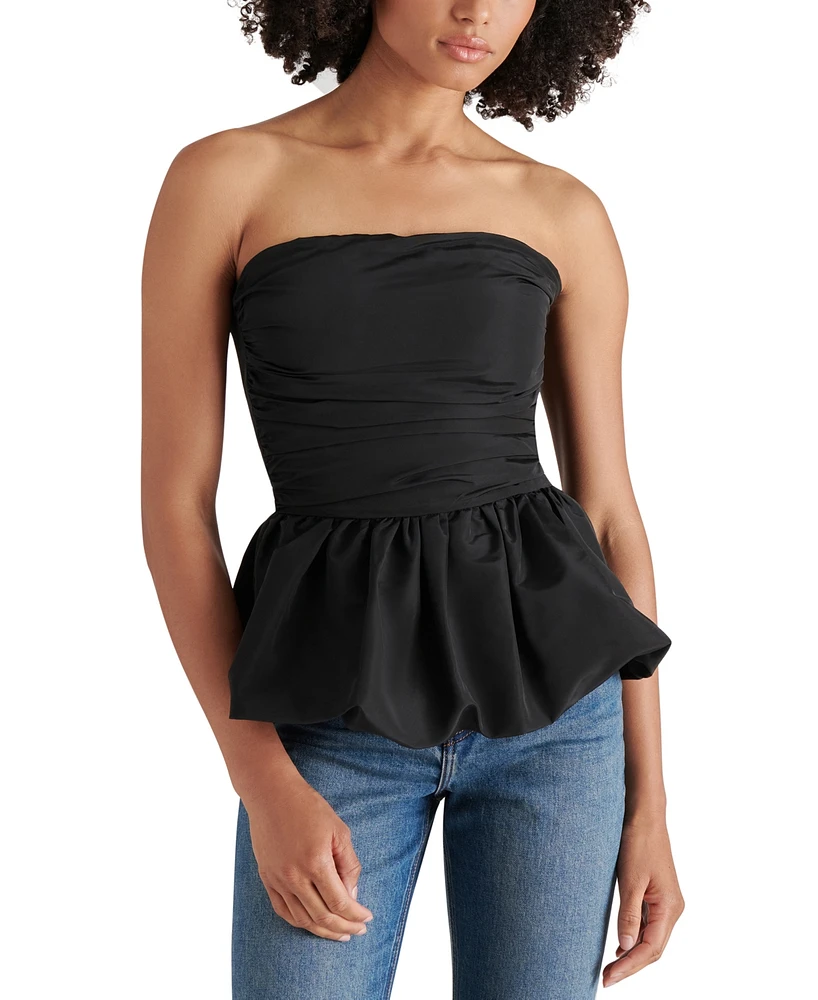 Steve Madden Women's Amari Strapless Bubble-Hem Top