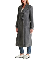 Steve Madden Women's Prince Pinstripe Double-Breasted Coat