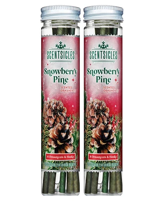 National Tree Company Scentsicles Scented Ornaments, 6 Count Bottles, Snowberry Pine - 2 Pack