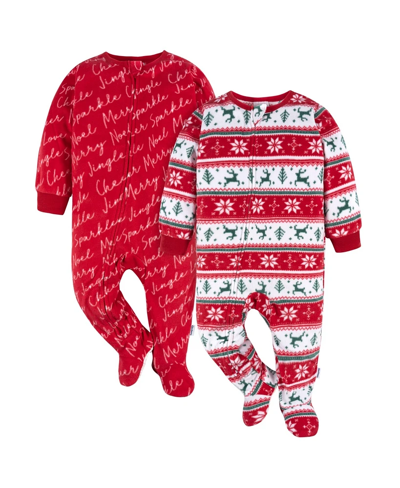 Gerber Baby Boys Footed Blanket Sleepers, 2-Pack