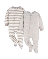 Gerber Baby Boys Footed Blanket Sleepers, 2-Pack