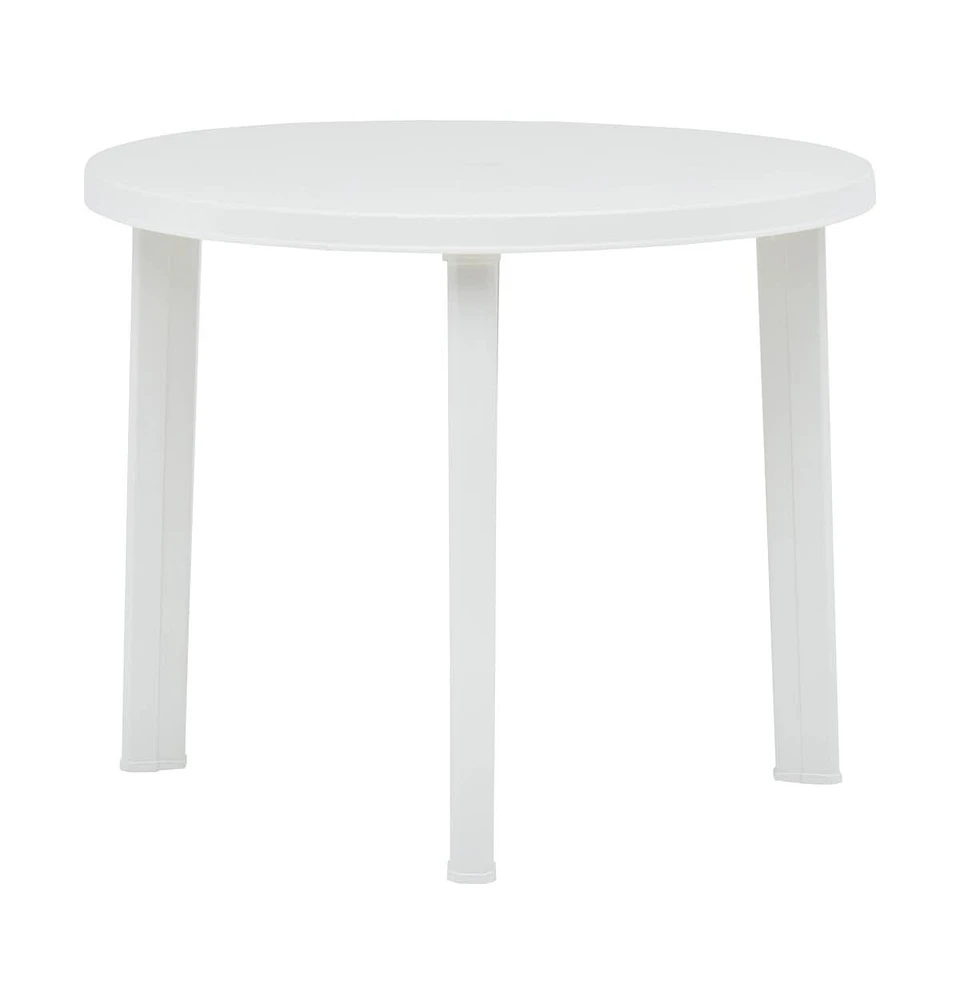 vidaXL Patio Table White 35" Plastic