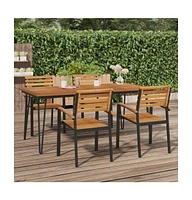 vidaXL Patio Table with Hairpin Legs 70.9"x35.4"x29.5" Solid Wood Acacia