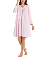 Miss Elaine Women's Lace-Trim Shirred Nightgown