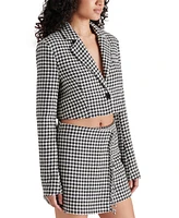 Steve Madden Women's Rupi Cropped Houndstooth Blazer