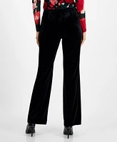 Bar Iii Womens Printed Twist Neck Long Sleeve Mesh Top High Rise Straight Leg Pants Created For Macys