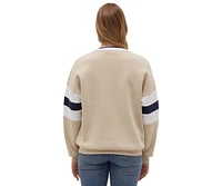 Bench Dna Women's Hendra Stripe Sleeve Crew Neck Sweatshirt