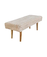 Anaya Home Natural Boucle Handwoven Bench