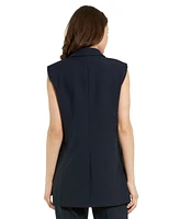 Mac Duggal Women's Tailored Crepe Sleeveless Blazer Vest