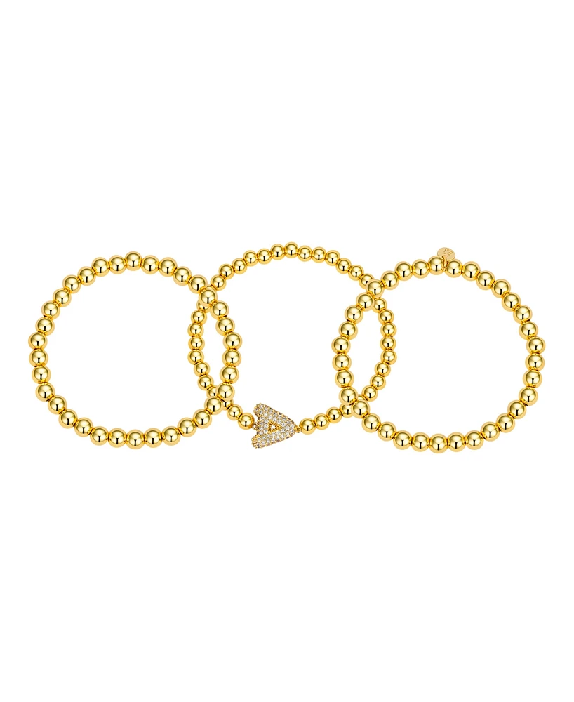 Unwritten Cubic Zirconia Bubble Initial Stretch Bracelet Set