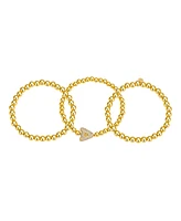 Unwritten Cubic Zirconia Bubble Initial Stretch Bracelet Set