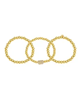 Unwritten Cubic Zirconia Bubble Initial Stretch Bracelet Set