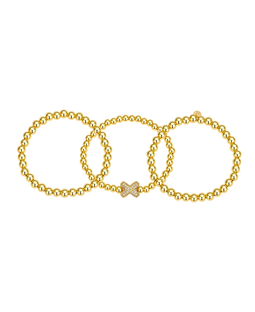 Unwritten Cubic Zirconia Bubble Initial Stretch Bracelet Set