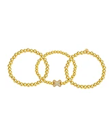 Unwritten Cubic Zirconia Bubble Initial Stretch Bracelet Set
