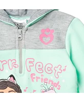 Dreamworks Gabby's Dollhouse Girls Kitty Fairy Cakey Cat Gabby Fleece Half Zip Hoodie to