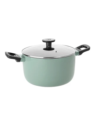 BergHOFF Sage Nonstick Aluminum Stockpot 9.5", 5.9qt. With Glass Lid