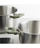 BergHOFF Leo Bolt 8pc Recycled Stainless Steel Cookware Set, Green