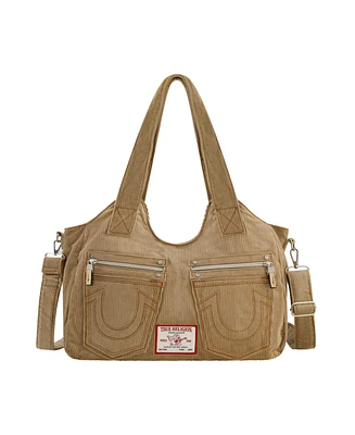 True Religion Horseshoe stitch Corduroy satchel.