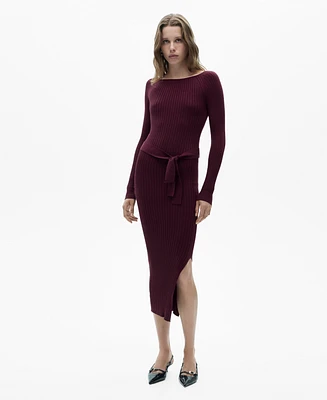 Mango Women's Ribbed Knit Dress