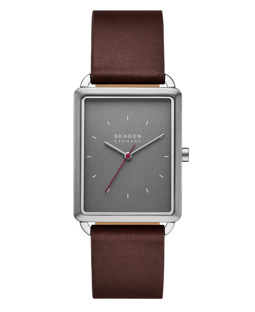 Skagen Men's Hagen Quartz Three-Hand Brown Pro-Planet Leather 36mm