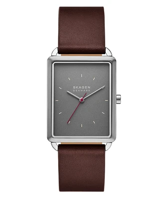 Skagen Men's Hagen Quartz Three-Hand Brown Pro-Planet Leather 36mm