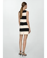 Mango Women's Short-Striped Knitted Dress