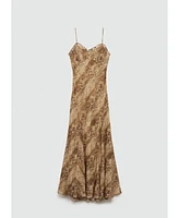 Mango Women's Snake Print Chiffon Dress