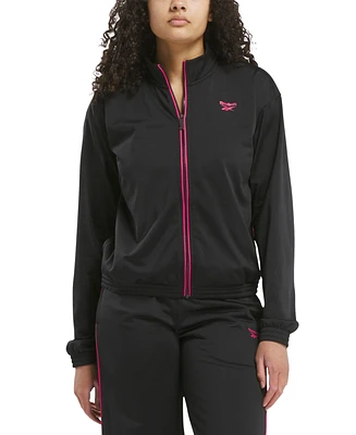 Reebok Women's Logo Tricot Long-Sleeve Track Jacket