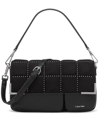 Calvin Klein Mica Magnetic Flap Convertible Puffy Quilt Shoulder Bag