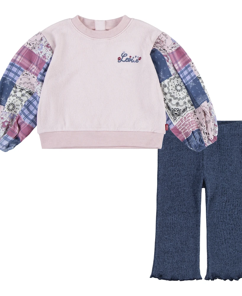 Levi's Infant Girls Crew and Flare Leggings, 2-Piece Set