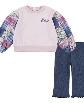 Levi's Infant Girls Crew and Flare Leggings, 2-Piece Set