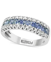 Effy Blue Diamond (5/8 ct. t.w.) & White Diamond (1/10 ct. t.w.) Band in 14k White Gold