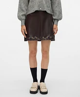 Vero Moda Women's Ciff High-Waisted Faux-Leather Mini Skirt