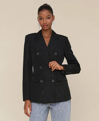 Avec Les Filles Women's Shaped Double-Breasted Blazer