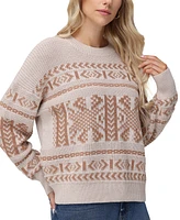 Frye Women's Fairisle Crewneck Cotton Pullover Sweater